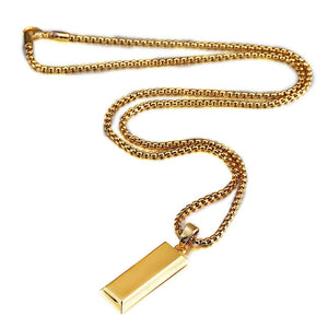 Gold bar style necklace