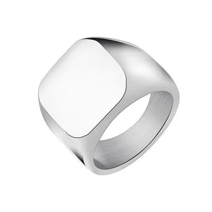 Solid Square Brushed Ring
