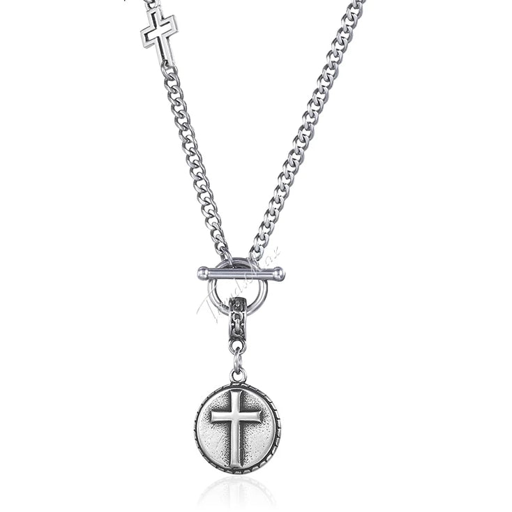 Round Cross Necklace