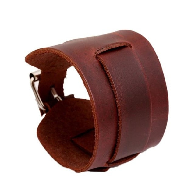 Wide Leather Cuff Bracelet