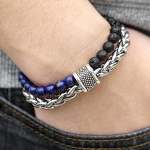 Stone Beaded Chain Bracelet (various styles)