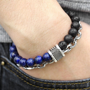 Stone Beaded Chain Bracelet (various styles)