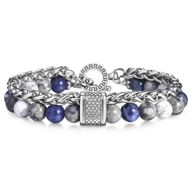 Stone Beaded Chain Bracelet (various styles)